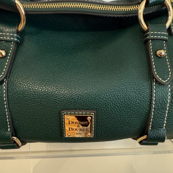 Classic Dooney and Bourke Pebble Leather Satchel Ivy Green - Picture 2 of 12